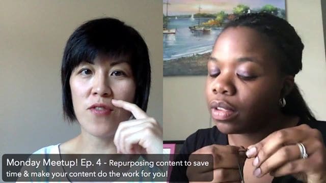Monday Meetup: Ep. 4 with Linda Lelo Enoh Re-purposing your content so you can save time, stay consistent and be seen as the go-to expert in your niche.